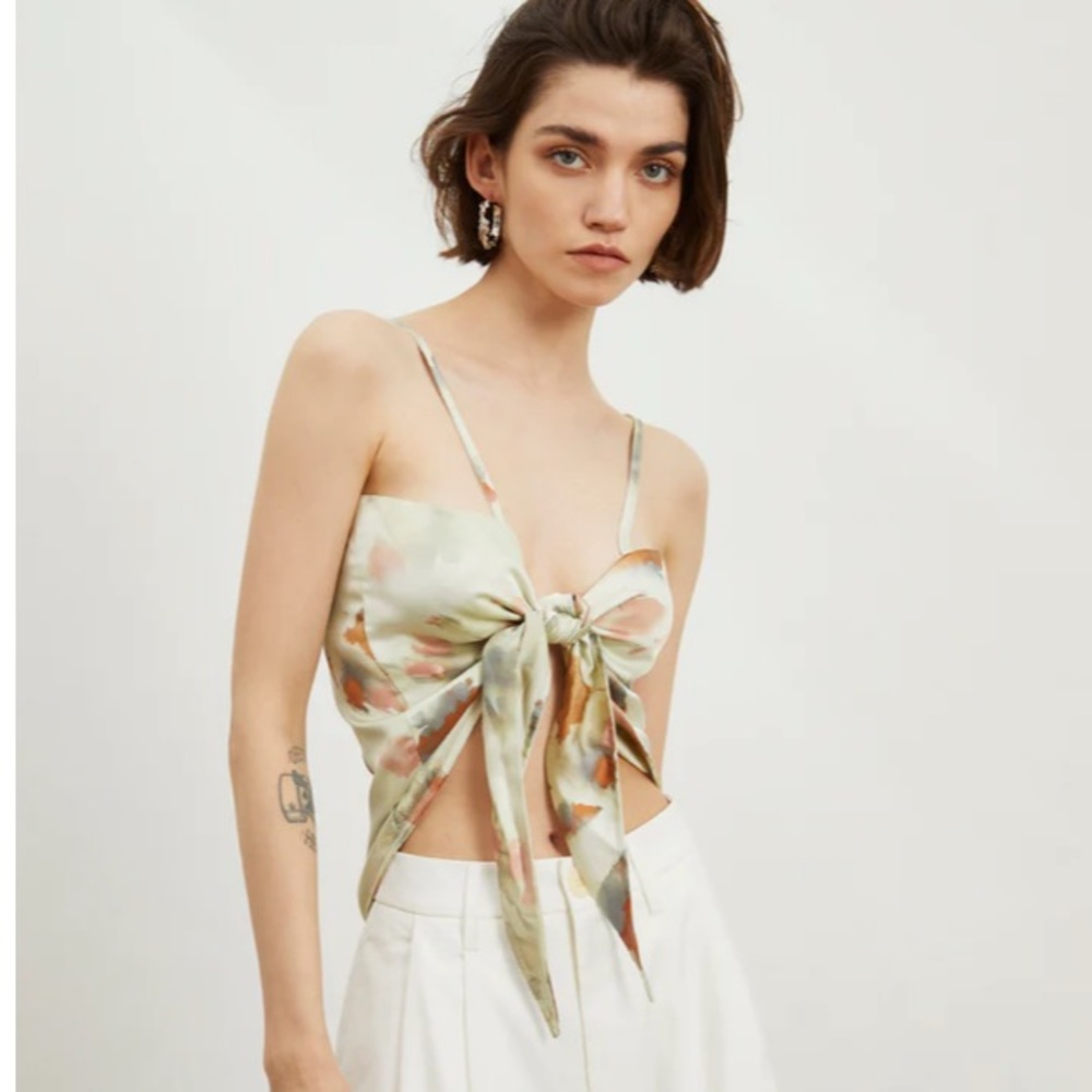 Double Sided Tie Dye Satin Top